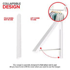 Séchoir mural rétractable double pliable avec tringle à rallonge (Blanc)