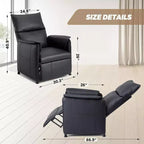 Fauteuil inclinable électrique avec massage et chauffage, fauteuil inclinable simple réglable en cuir PU avec télécommande pour salon, fauteuil de cinéma maison