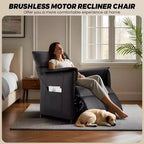 Fauteuil inclinable électrique avec massage et chauffage, fauteuil inclinable simple réglable en cuir PU avec télécommande pour salon, fauteuil de cinéma maison