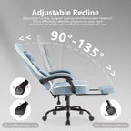 Chaise de bureau ergonomique TUYOHW avec siège à ressorts ensachés, chaise de jeu de 300 lb avec coussin lombaire réglable et repose-pieds pour adultes et étudiants