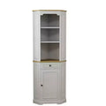 AndMakers Antique White Wood 17.71 in. Pantry Cabinet with 5 Shelves