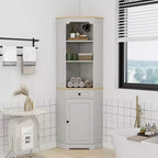 Meuble de rangement AndMakers en bois blanc antique de 45 cm avec 5 étagères