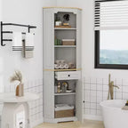 Meuble de rangement AndMakers en bois blanc antique de 45 cm avec 5 étagères