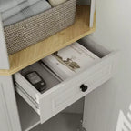 Meuble de rangement AndMakers en bois blanc antique de 45 cm avec 5 étagères