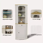 Meuble de rangement AndMakers en bois blanc antique de 45 cm avec 5 étagères