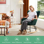 Fauteuil à bascule moderne Okak Teddy avec dossier haut, fauteuil inclinable pour salon, chambre à coucher