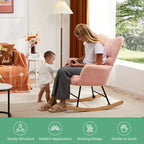 Fauteuil à bascule moderne Okak Teddy avec dossier haut, fauteuil inclinable pour salon, chambre à coucher