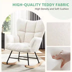 Fauteuil à bascule moderne Okak Teddy avec dossier haut, fauteuil inclinable pour salon, chambre à coucher