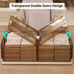 Lot de 2 boîtes de rangement sous lit, empilables avec roulettes, en plastique, multi-usages, profil bas avec couvercles