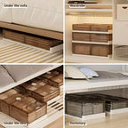 Lot de 2 boîtes de rangement sous lit, empilables avec roulettes, en plastique, multi-usages, profil bas avec couvercles