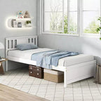 Cadre de lit Costway pour lit simple / double / grand lit avec tête de lit et sommier à lattes en bois, pas besoin de sommier tapissier