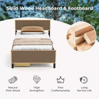 Cadre de lit double en bois Costway avec 2 tiroirs de rangement et rangement sous le lit Espresso