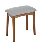 Coiffeuse d'Angle avec Miroir, Ensemble Moderne de Coiffeuse de Maquillage avec Tabouret et Armoire, Table de Maquillage en Bois avec Tiroirs pour Chambre à Coucher et Salle de Bain