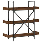 vidaXL Bibliothèque Chêne marron Bois d'ingénierie et métal 100 x 33 x 108,5 cm