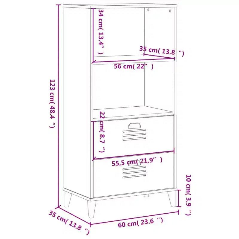 vidaXL Bibliothèque Étagère de Rangement pour Livres Meuble Présentoir Bureau Pin Massif