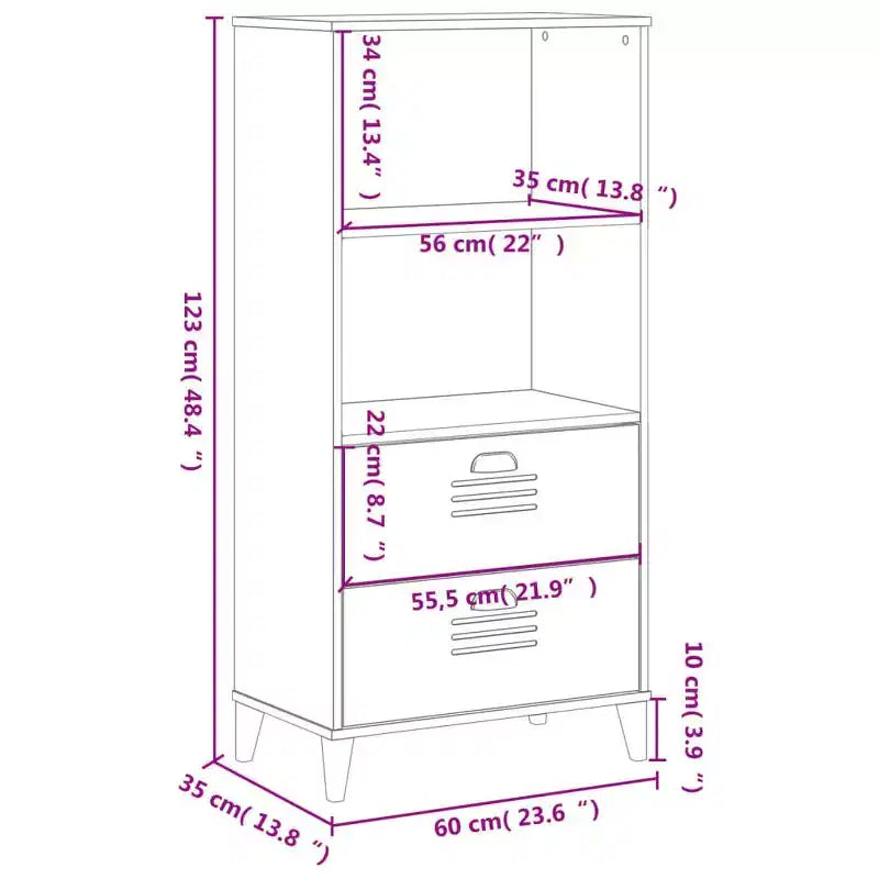 vidaXL Bibliothèque Étagère de Rangement pour Livres Meuble Présentoir Bureau Pin Massif