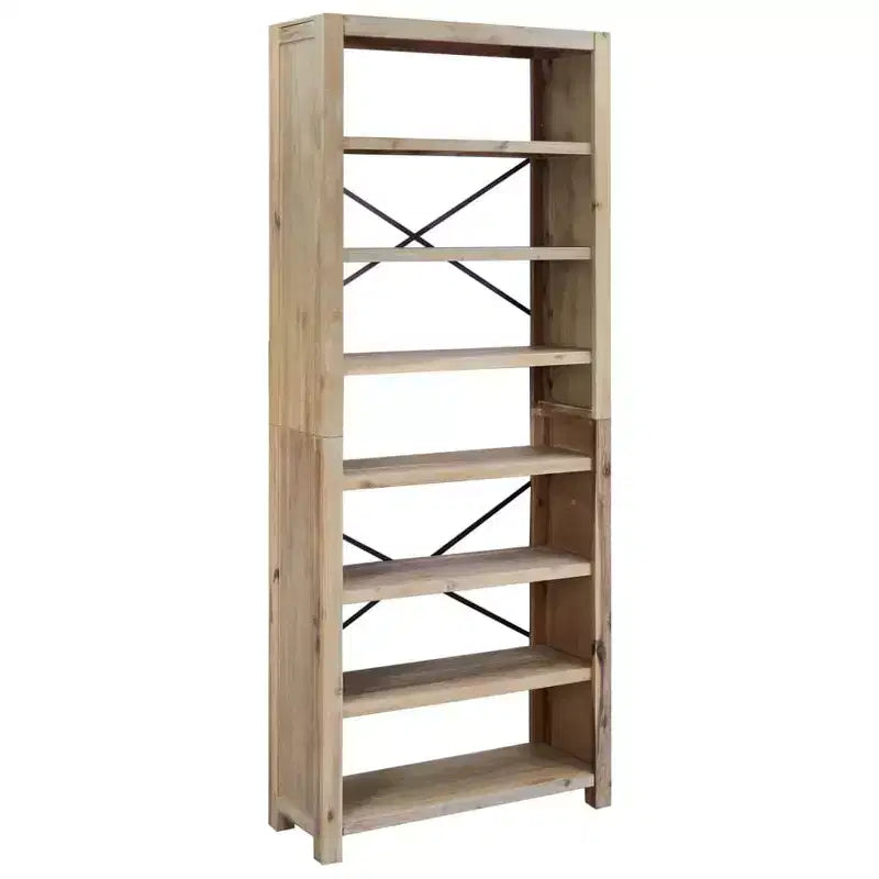 vidaXL Bookshelf Bookcase Display Shelf Rack for Living Room Solid Wood Acacia - 78.7