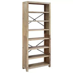 vidaXL Bookshelf Bookcase Display Shelf Rack for Living Room Solid Wood Acacia - 78.7