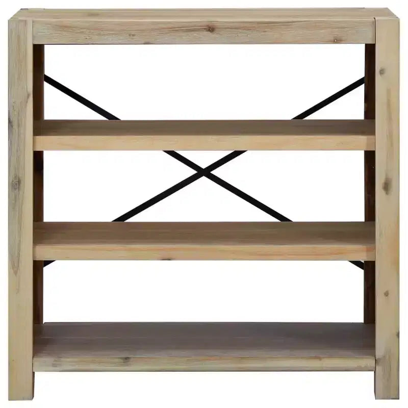 vidaXL Étagère Bibliothèque Meuble de Rangement pour Salon Bois d'Acacia Massif - 78,7