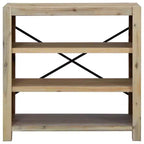 vidaXL Étagère Bibliothèque Meuble de Rangement pour Salon Bois d'Acacia Massif - 78,7