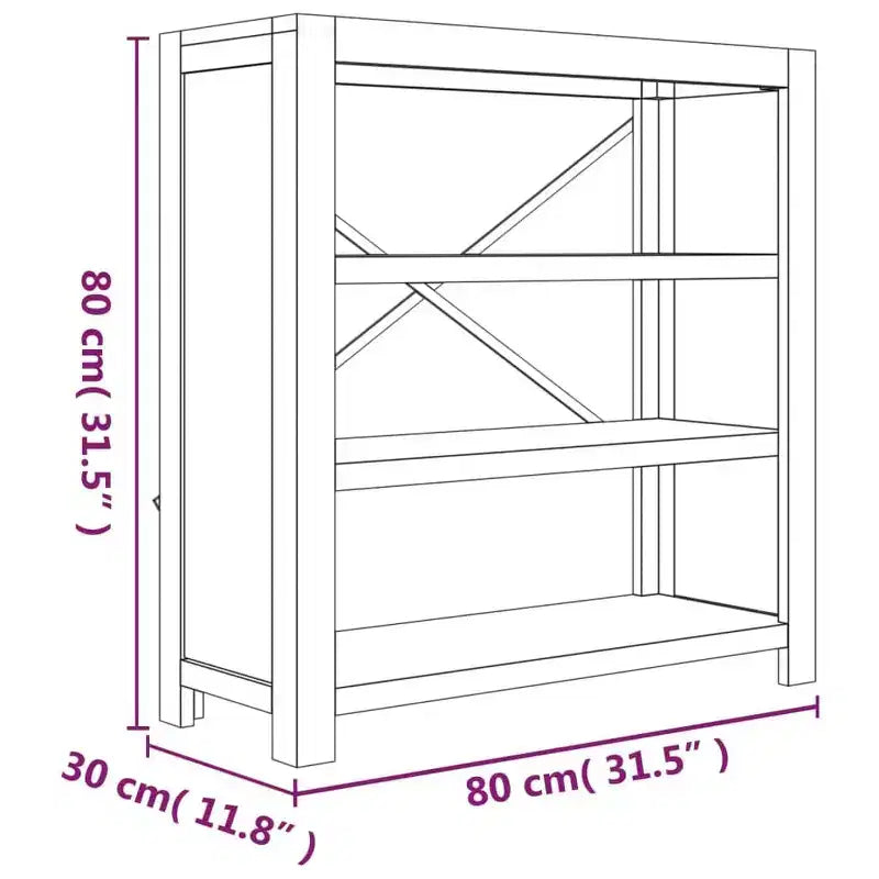 vidaXL Étagère Bibliothèque Meuble de Rangement pour Salon Bois d'Acacia Massif - 78,7