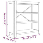 vidaXL Étagère Bibliothèque Meuble de Rangement pour Salon Bois d'Acacia Massif - 78,7