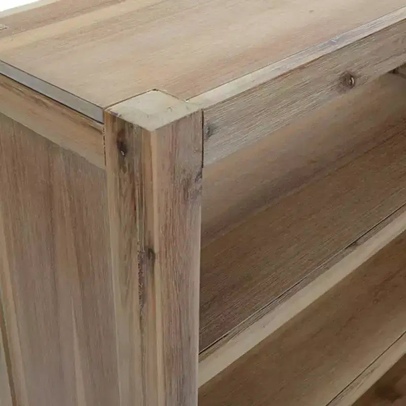 vidaXL Étagère Bibliothèque Meuble de Rangement pour Salon Bois d'Acacia Massif - 78,7