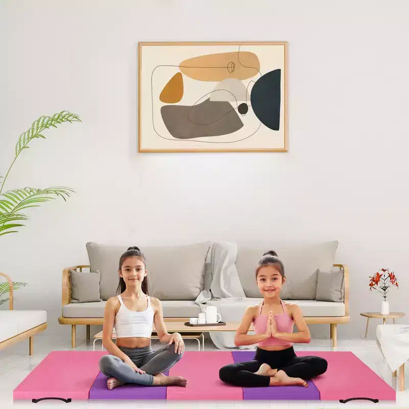 Tapis de gymnastique pliable GustoWave 60x180x5 cm et 60x190x3 cm - Tapis d'exercice avec poignées pour la salle de sport à domicile, le yoga, la gymnastique et l'entraînement des enfants