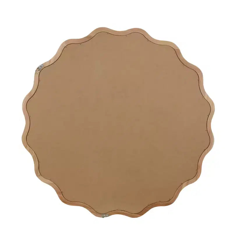Miroir décoratif rond ondulé Whisen 30, cadre en bois massif, entrée