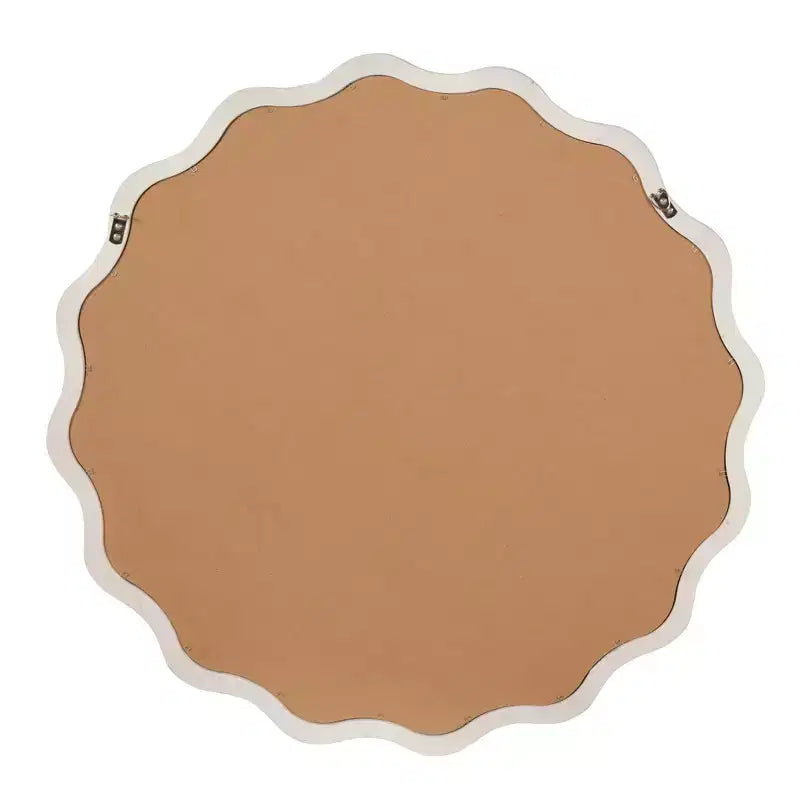 Miroir décoratif rond ondulé Whisen 30, cadre en bois massif, entrée