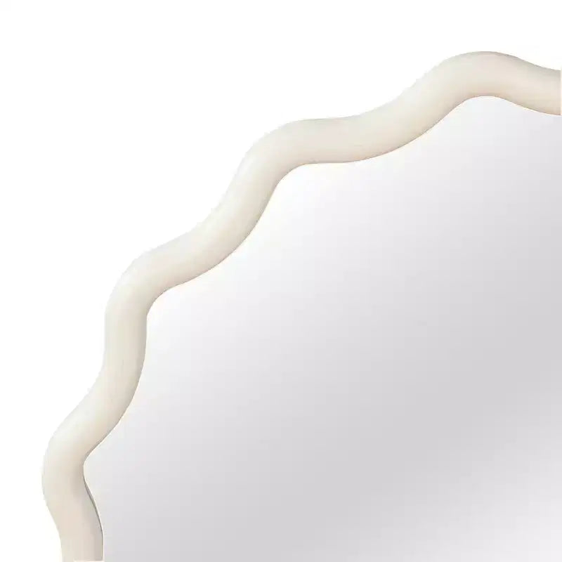Miroir décoratif rond ondulé Whisen 30, cadre en bois massif, entrée