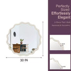 Miroir décoratif rond ondulé Whisen 30, cadre en bois massif, entrée