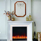Miroir décoratif Whisen 24 x 36 à coins arrondis, cadre en bois massif, entrée