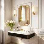 Miroir décoratif Whisen 24 x 36 à coins arrondis, cadre en bois massif, entrée