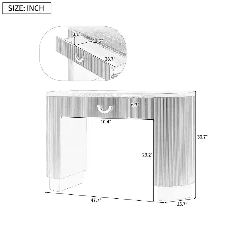 Christopher Knight Home Mirod - Console de salon moderne nervurée avec tiroir et pieds colonnes