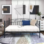 GDFStudio Flynn Mid-century Modern Metal Daybed Frame with Headboard