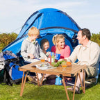 Table de camping pliante Costway avec sac de rangement et plateau étanche Structure en aluminium