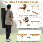 Table de camping pliante Costway avec sac de rangement et plateau étanche Structure en aluminium