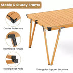Table de camping pliante Costway avec sac de rangement et plateau étanche Structure en aluminium