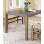 Table de salle à manger Davenport style loft en similibéton et bois - Alaterre Furniture