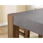 Table de salle à manger Davenport style loft en similibéton et bois - Alaterre Furniture