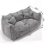 Fauteuil Poire Okak avec Mousse Haute Résilience, Canapé Paresseux Confortable avec Accoudoirs et 2 Places, Fauteuil de Salon Moderne