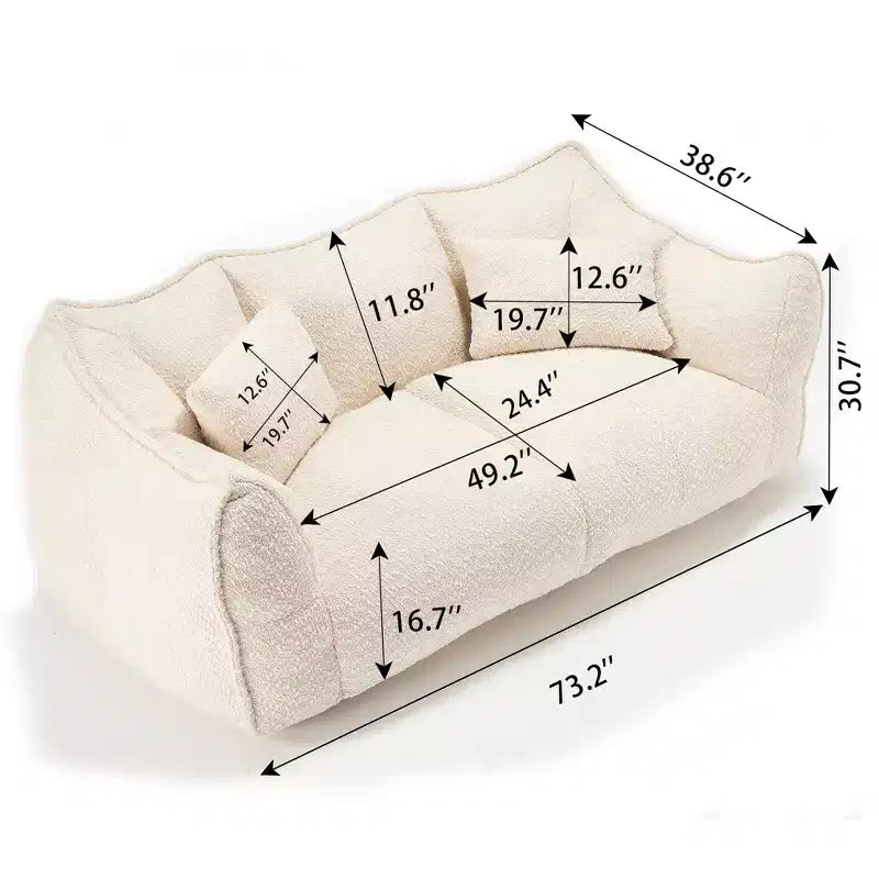 Fauteuil Poire Okak avec Mousse Haute Résilience, Canapé Paresseux Confortable avec Accoudoirs et 2 Places, Fauteuil de Salon Moderne