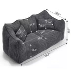 Fauteuil Poire Okak avec Mousse Haute Résilience, Canapé Paresseux Confortable avec Accoudoirs et 2 Places, Fauteuil de Salon Moderne