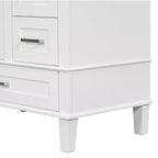 Meuble-lavabo de salle de bain de 76 cm avec évier en céramique sous plan, meuble de rangement de salle de bain moderne avec 3 tiroirs et 1 porte à fermeture douce