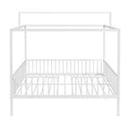 GDFStudio Dana Lit cabane moderne et minimaliste 3-en-1 avec cadre à baldaquin et lattes métalliques robustes