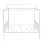 GDFStudio Dana Lit cabane moderne et minimaliste 3-en-1 avec cadre à baldaquin et lattes métalliques robustes