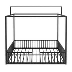 GDFStudio Dana Lit cabane moderne et minimaliste 3-en-1 avec cadre à baldaquin et lattes métalliques robustes