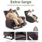 Fauteuils inclinables, fauteuil inclinable classique manuel en cuir, sièges de cinéma maison avec support lombaire et accoudoirs pour salon, chambre à coucher et chambre de bébé - Café