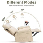 Fauteuils inclinables, fauteuil inclinable classique manuel en cuir, sièges de cinéma maison avec support lombaire et accoudoirs pour salon, chambre à coucher et chambre de bébé - Café